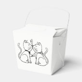 Küssen von Katzen Hochzeitsstich Schwarz-weiß Geschenkschachtel (Vorderseite)