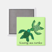 Küssen von Meeresschildkröten Magnet (Vorderseite/Rückseite)