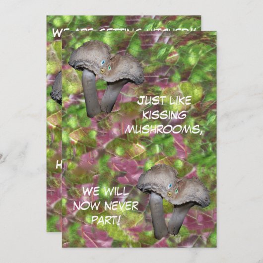 Küssen von Pilzen Einladung (Vorne/Hinten)