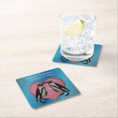 Küssen von Pinguinen Niedliche Personalisierte Hoc Rechteckiger Pappuntersetzer (Vor Ort)