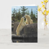 Küssen von Polarbären Karte (Gelbe Blume)