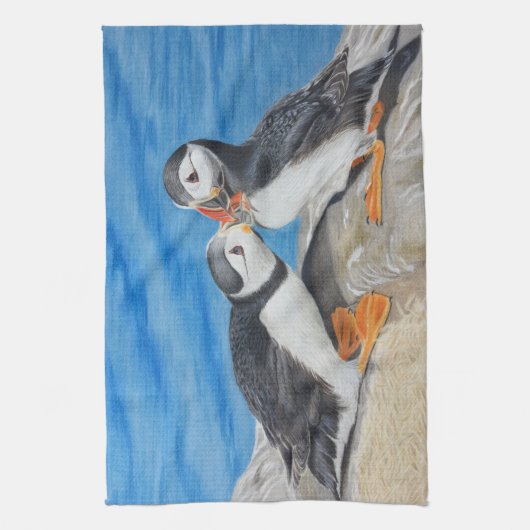 Küssen von Puffeln Geschirrtuch (Vertikal)