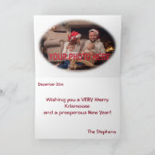 Küssen von Santa und Elch geklappte Grußkarte Karte (Innenseite)