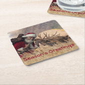 Küssen von Santa und Elch Paper Untersetzer (angewinkelt)