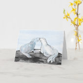 Küssen von Siegeln Valentinstag-Karte Karte (Gelbe Blume)