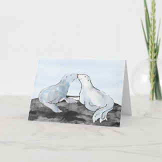 Küssen von Siegeln Valentinstag-Karte Karte