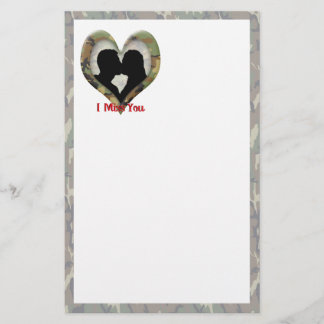 Küssen von Silhouette "I Miss You" Briefpapier