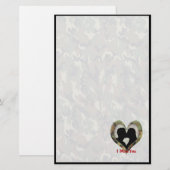 Küssen von Silhouette "I Miss You" Briefpapier (Vorne/Hinten)