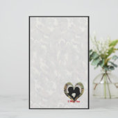 Küssen von Silhouette "I Miss You" Briefpapier (Stehend Vorderseite)