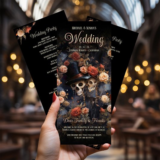 Küssen von Skeletten Vintage Blumenhochzeiten Programm