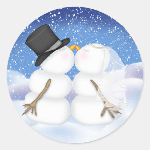 Küssen von Snowmen Brie and Groom Sticker