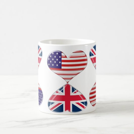 Küssen von USA und von BRITISCHER Kaffeetasse (Mittel)