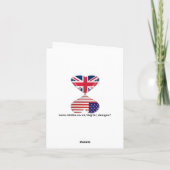 Küssen von USA und von BRITISCHER Karte (Rückseite)