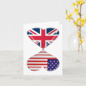 Küssen von USA und von BRITISCHER Karte (Gelbe Blume)