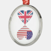 Küssen von USA und von BRITISCHER Ornament Aus Metall (Links)