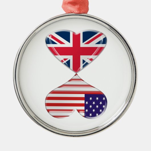 Küssen von USA und von BRITISCHER Ornament Aus Metall (Vorne)