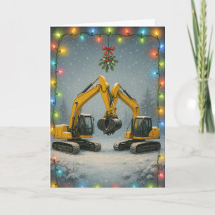 Küssende Bagger Weihnachtskarte Karte