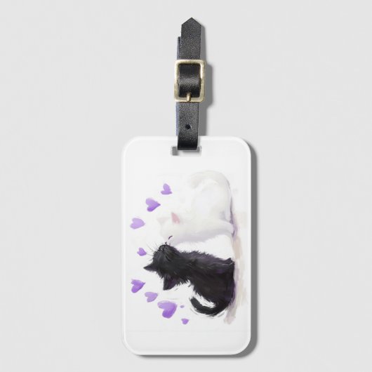 Küssende Katzen Gepäckanhänger (Vorderseite Vertikal)