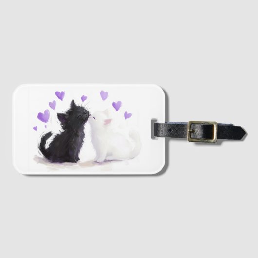 Küssende Katzen Gepäckanhänger (Vorderseite (Horizontal))