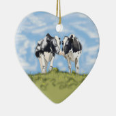 Küssende Kühe Keramik Ornament (Rechts)