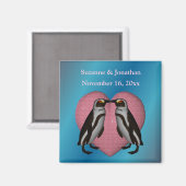 Küssende Pinguine Personalisierte Hochzeit  Magnet (Vorderseite/Rückseite)