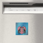 Küssende Pinguine Personalisierte Hochzeit  Magnet (In Situ (Geschirrspüler))