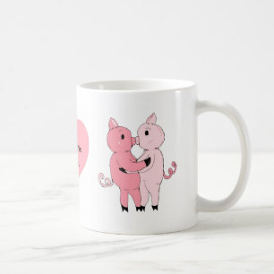 Küssende Schweinchen Kaffeetasse