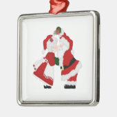 Küssende Verzierung Sankt und Frau Clause Silbernes Ornament (Links)