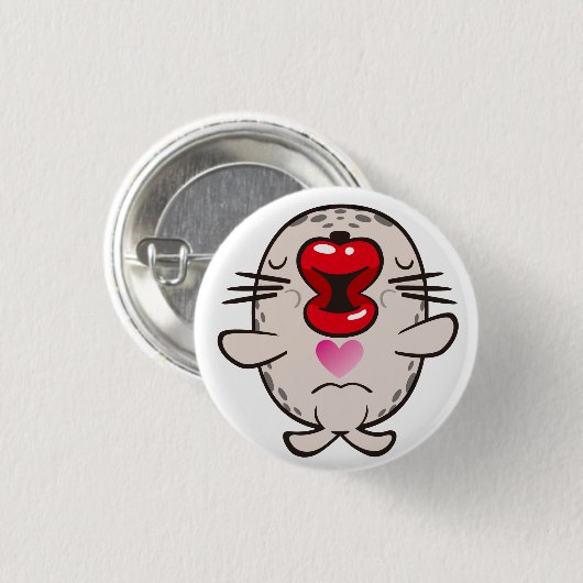 küssendes Siegel Button (Vorne & Hinten)