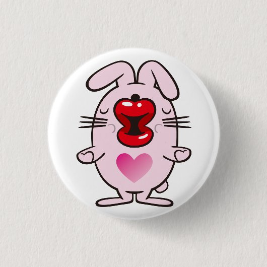 Küsskaninchen Button (Vorderseite)