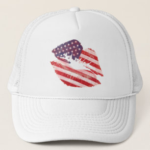 Kusslippen mit amerikanischer Flagge Truckerkappe