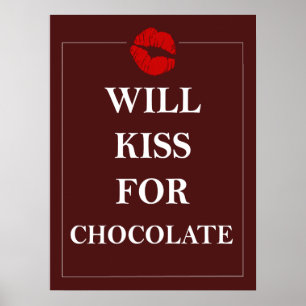 Küsst für Schokoladen-Geschenk-einzigartigen Poster
