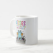 Küsst, wenn du die Geschirr niedliche Katze wasche Kaffeetasse (Vorderseite Links)