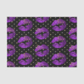 Küsste Lila Glitzer Lippen Seidenpapier (Vorderseite)