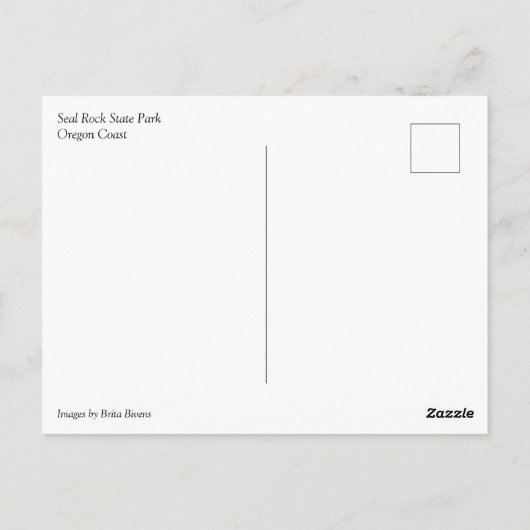 Küste am Siegel Rock, Oregon Postkarte (Rückseite)