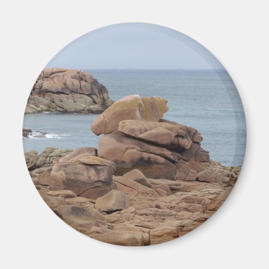 Küste aus rosa Granit in der Bretagne Magnet (Vorne)
