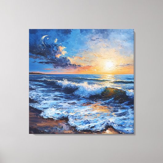 Küste bei Sonnenuntergang Leinwanddruck (Vorderseite)