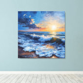 Küste bei Sonnenuntergang Leinwanddruck (Insitu (Holzboden))