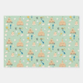 Küste Birthday Sandcastle Beach Seashell Geschenkpapier Set (Vorderseite)