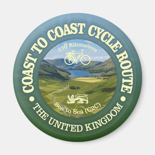 Küste bis Küste "C2C" (Fahrrad c) Magnet (Vorne)
