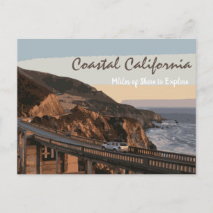 Küste California Miles Shore Postcard Postkarte