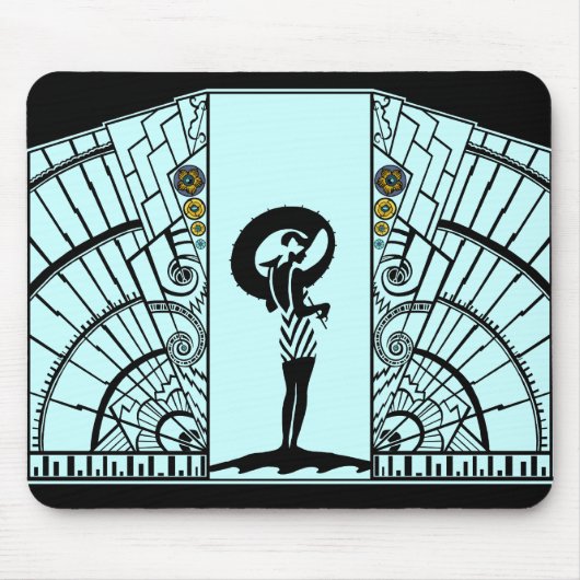 Küste-Deko im Aqua und im Gelb Mousepad (Vorne)