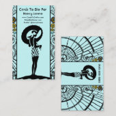 Küste-Deko im Aqua und im Gelb Visitenkarte (Vorne/Hinten)