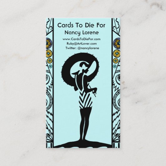 Küste-Deko im Aqua und im Gelb Visitenkarte (Vorderseite)