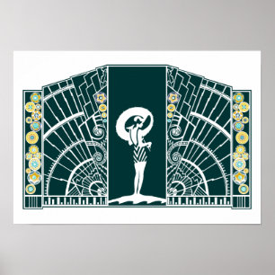 Küste-Deko in aquamarinem und in Gelbem Poster