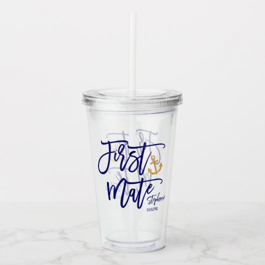 Küste der First Mate Trauzeugin Acryltrinkbecher (Vorderseite)