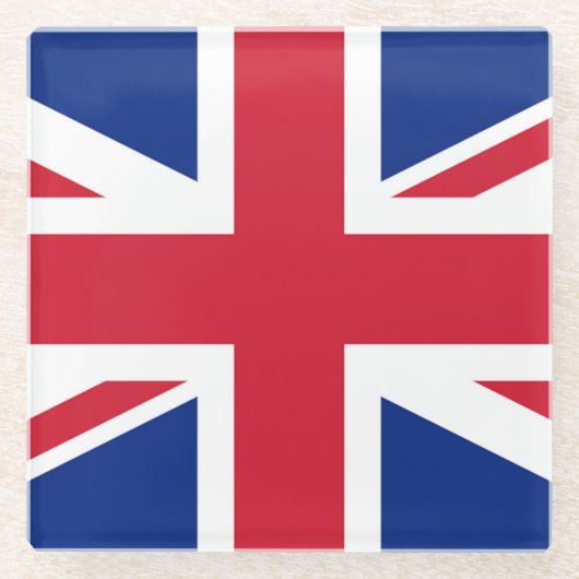 Küste der Union Jack Flag Glasuntersetzer (Vorderseite)