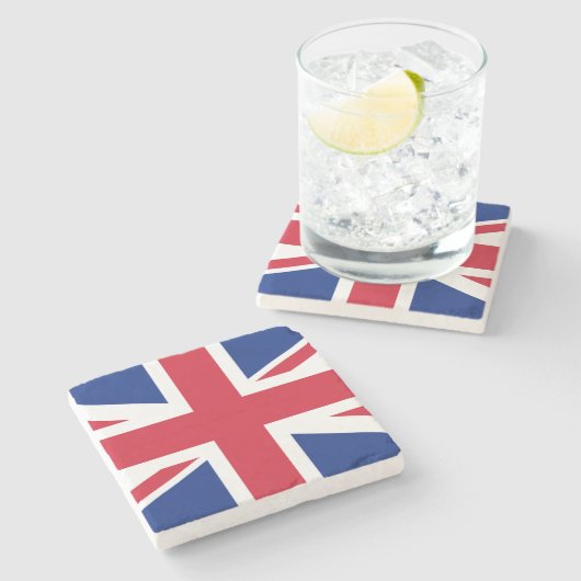 Küste der Union Jack Flag Steinuntersetzer (Seitenansicht)