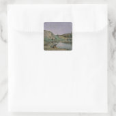 Küste des Bourget-Sees Quadratischer Aufkleber (Tasche)