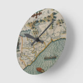 Küste des North Carolina, Detail der Karte Runde Wanduhr (Winkel)